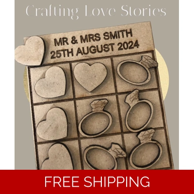 laser file ,wedding favors  tic tac toe £1